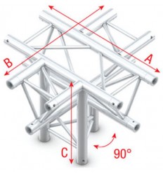 Milos Deco-22 Triangle truss - Cross + down 5-way, apex down 90°