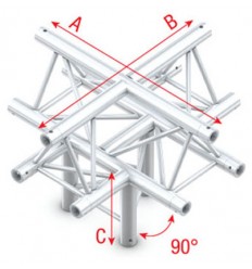 Milos Deco-22 Triangle truss - Cross + down 5-way, apex up 90°